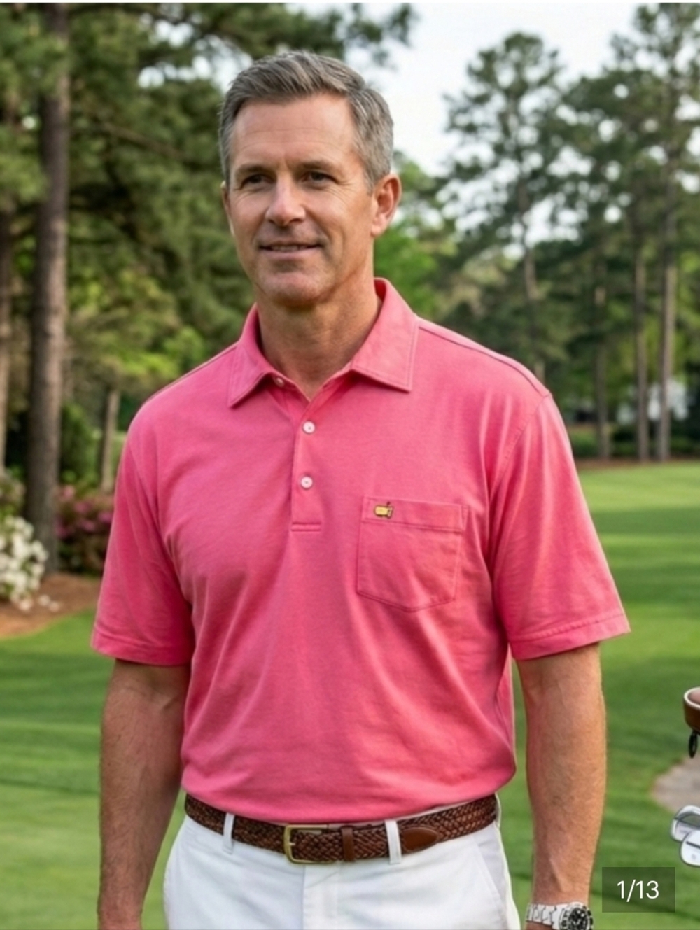 NWOT Masters Collection L Old Money Country Club Augusta National Golf Polo